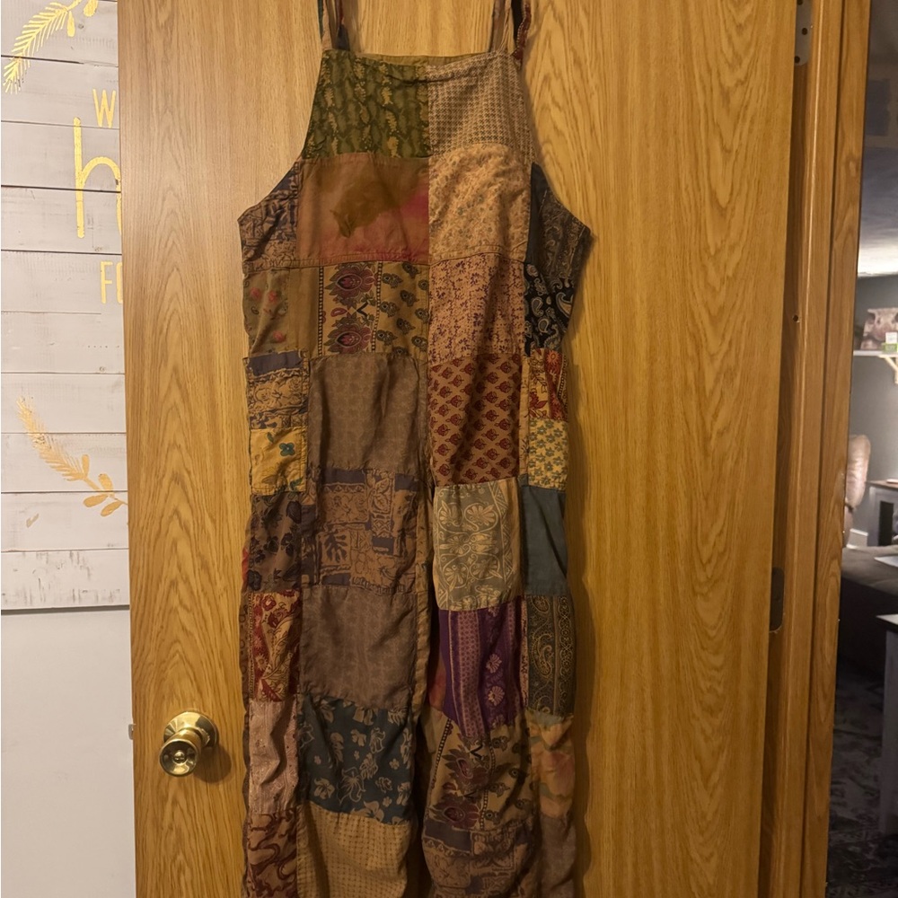 Patchwork overalls with Heart Detail - image 3